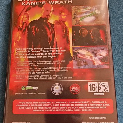 Command & Conquer 3 Kane's Wrath expansion pack used for PC