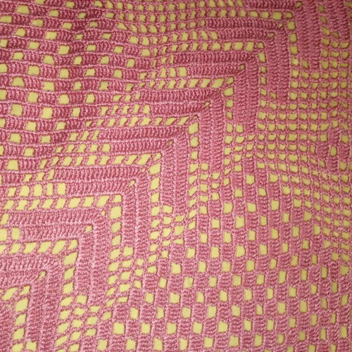 Handmade crochet table linens 3 pieces new, rotten apple color
