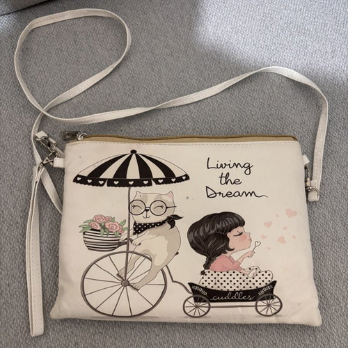 Women's crossbody bag with Living the Dream print new