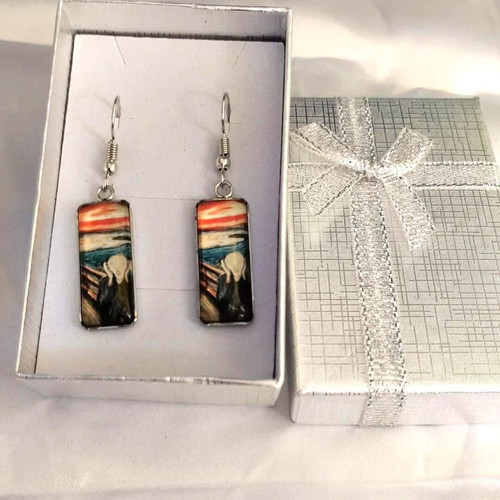 Earrings with The Scream artwork by Edvard Munch new, multicolored