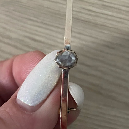 Gold pin 585 with vintage diamond used