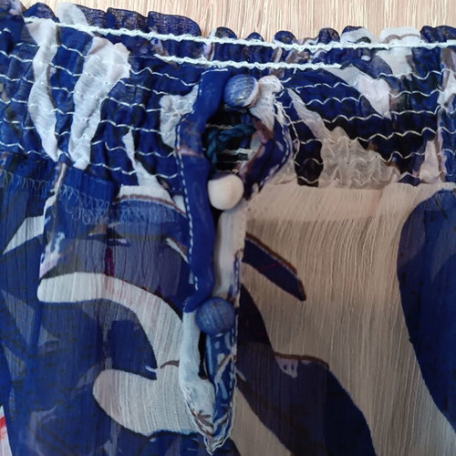 Desigual off the shoulder blouse like new, blue and red