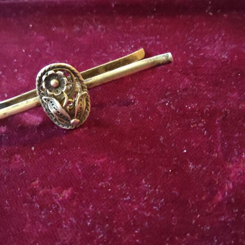 Tie clip gold-plated silver 800 like new