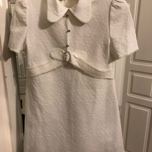 White dress with furry jacket for baby girl like new
