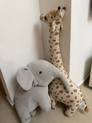 Stuffed toys used, two large