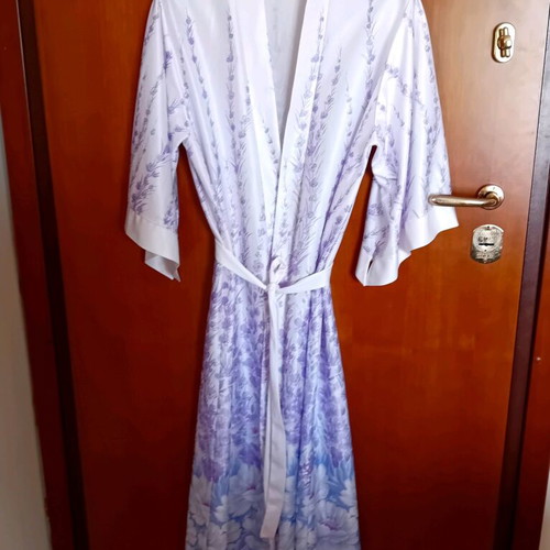 Ρόμπα μακριά vintage με τρουακάρ μανίκια, σαν καινούργια, λιλά-ροζ