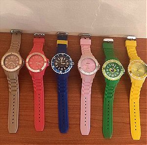 Ρολόγια Unisex, μάρκα Time4U Color, με λουράκι σιλικόνης, σε διάφορα χρώματα