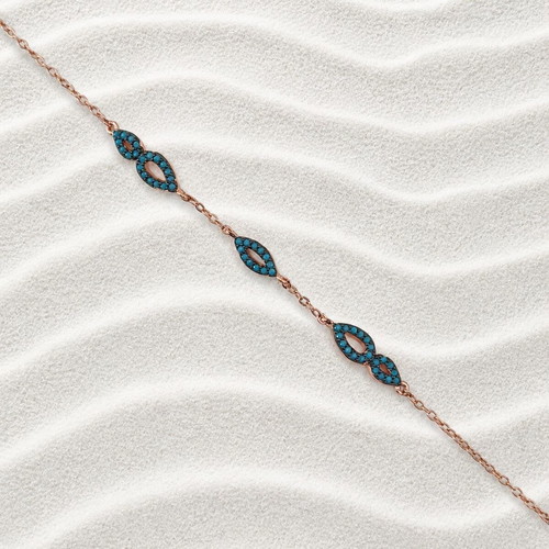 Handmade Gianniotiko bracelet in rose gold plated silver 925 with zircon