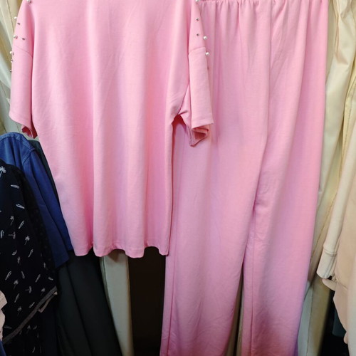 Women's tracksuit set with pearls pink new