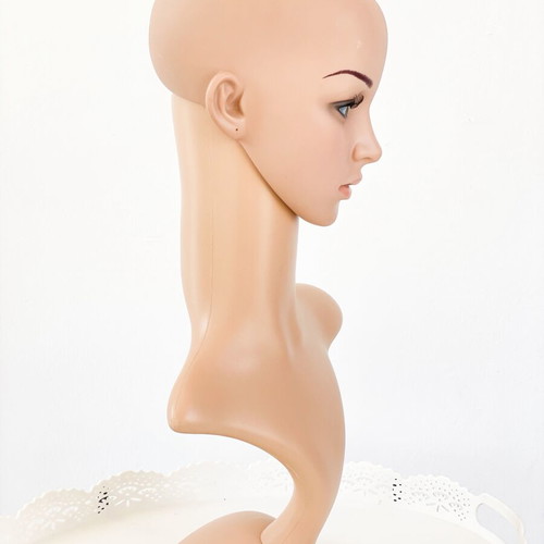 Female mannequin head with bust for display, wigs and jewelry