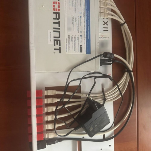 FortiGate 40F firewall used with rackmount kit