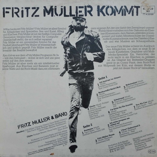 Fritz Müller Rock LP album like new, electronic