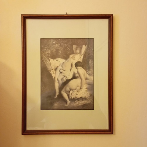 Lithographs of Nymphs like new, set of 3 framed prints