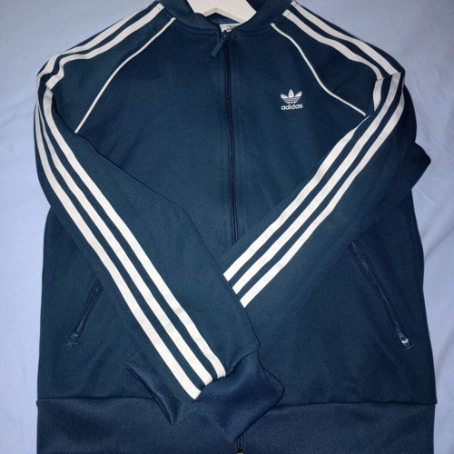 Adidas vintage jacket used, limited edition, white and blue, size S
