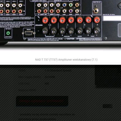 Nad T737 receiver amplifier like new with gold-plated outputs