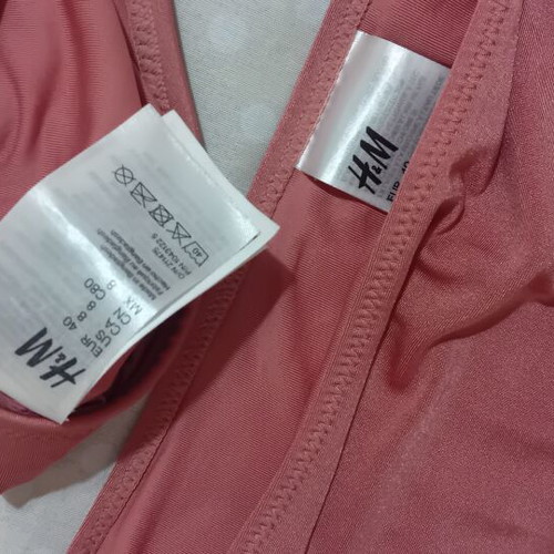 H&M women's swimsuit size 40 like new, pink gold fabric