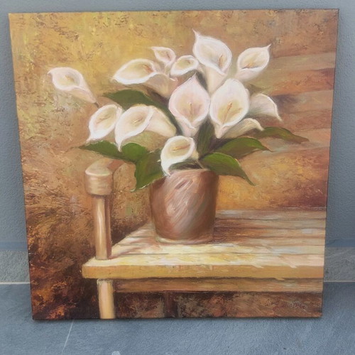 Decorative set of two 50x50 cm canvas prints on MDF, new