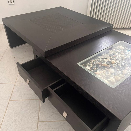 Join coffee tables set made of solid walnut wood, like new