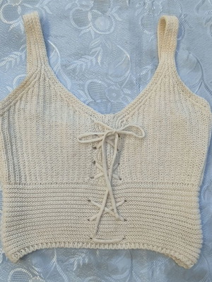 Πλεκτό Τοπ σε Κρεμ Χρώμα - Base Fashion