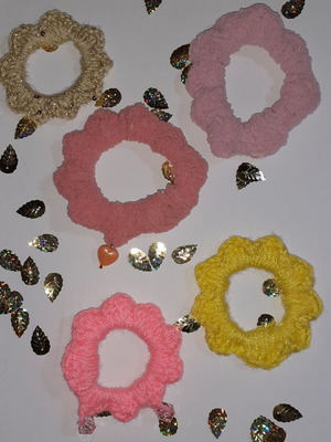 Handmade hair ribbons pack of 5 multicolored