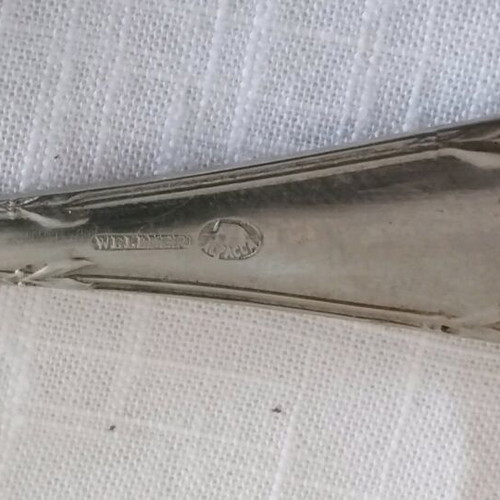 Wellner alpaca silverware used, 3 soup spoons and 6 forks