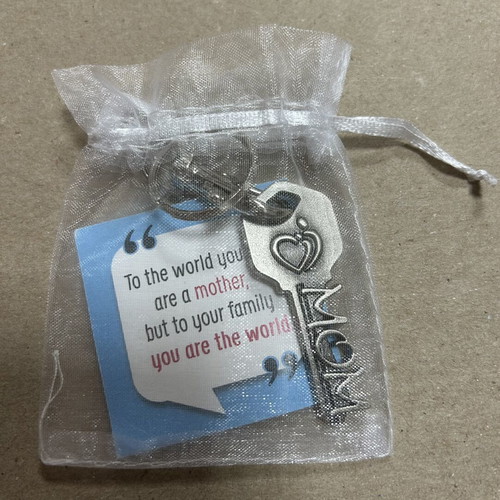 Key2Bme Inspirational Key-Shaped Keychain Mom New Silver
