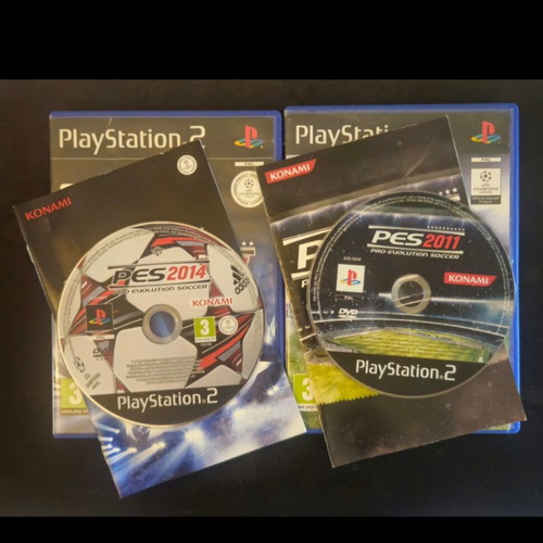 PES 2014 & PES 2011 PlayStation 2 games, Greek editions, complete in box