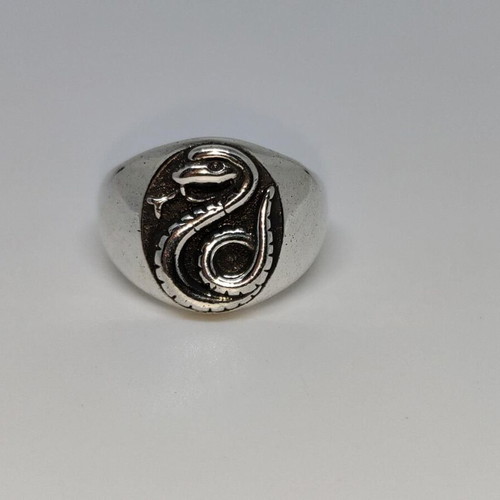 Slytherin Malfoy Harry Potter ring with snake seal silver color like new