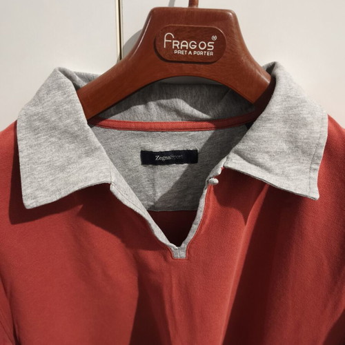 Zegna Sport Polo Shirt 3XL like new, gray and red cotton