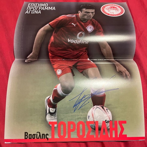 Olympiacos Torosidis poster like new with printed autograph