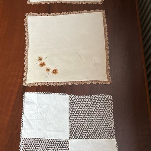 Handmade needle lace napkins new, set of 3 pieces