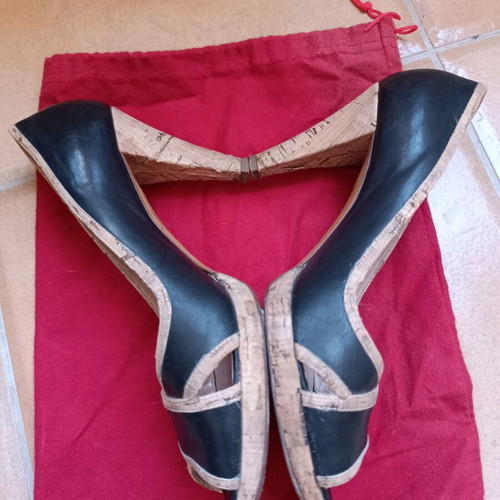 Costume National pumps used, black with cork lining, size 38