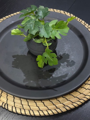 IKEA Black Serving Platter Used Matte Finish