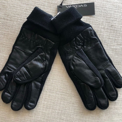 Vardas men's gloves new, black leather