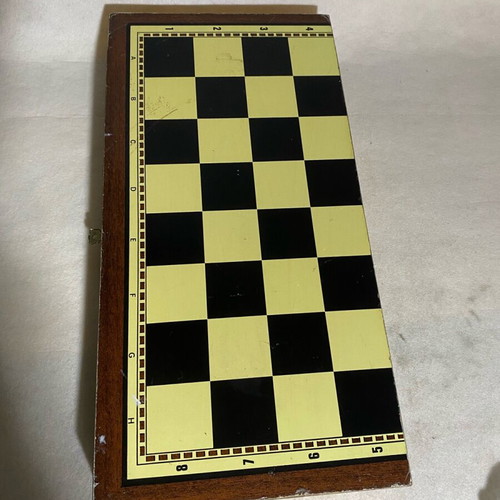 Wooden backgammon used 19x38 cm complete