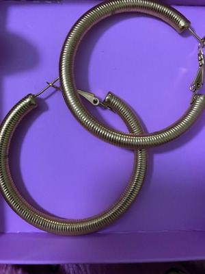 Steel earrings gold color like new