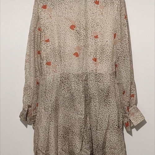 Raoul silk dress like new with floral print and collar