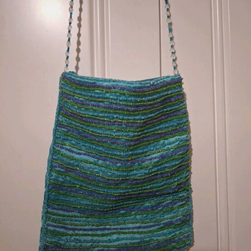 Crossbody bag like new with turquoise beads