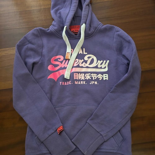 Superdry hoodie like new, purple, size XS