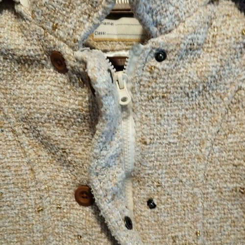 Orchestra girls' coat like new, beige with metallized details