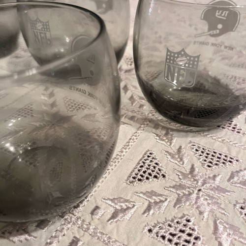 New York Giants whiskey glasses, pack of 6, 1970s collectible like new
