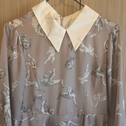 Milkwhite mini dress like new, white and grey
