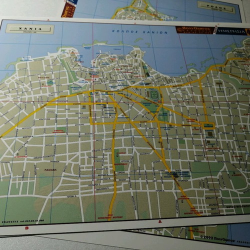 City maps of Greece like new, laminated sheets, 2002 edition
