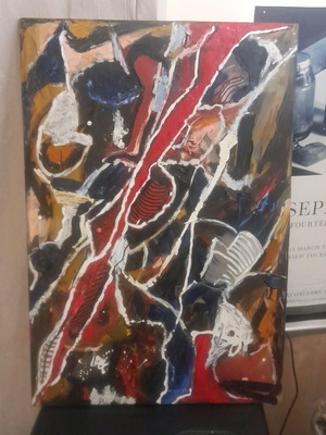 Painting used, oil on thick plexiglass
