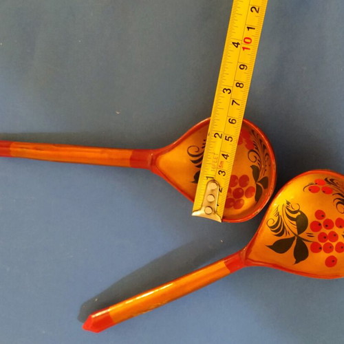 Wooden Russian Hand-Painted Spoons Set of 2, new