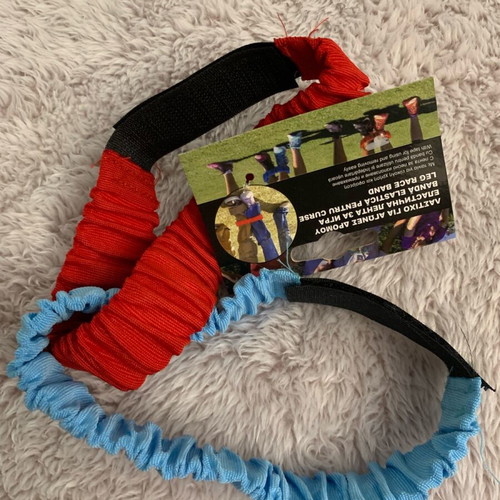 Legged Race skill game used, tied legs blue and red, set of 2