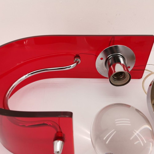 Italian ceiling light used, glass and nickel