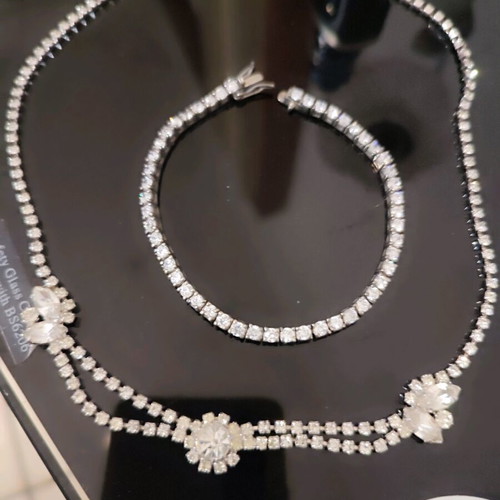 925 Silver Riviera Bracelet and Necklace Set new