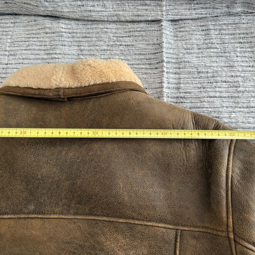 Leather jacket, beige, men's medium-large