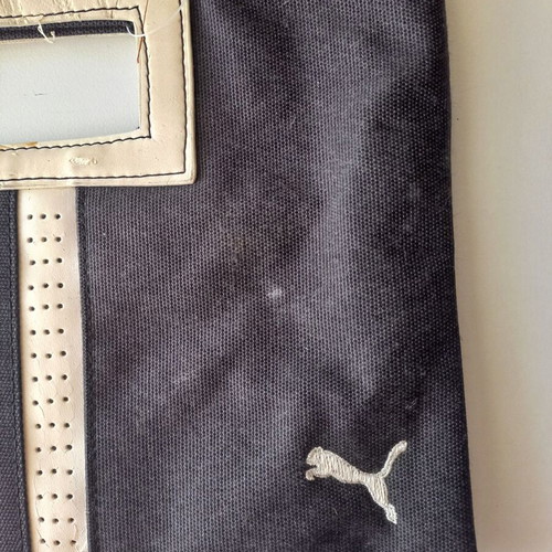 Puma handbag like new, black and beige fabric